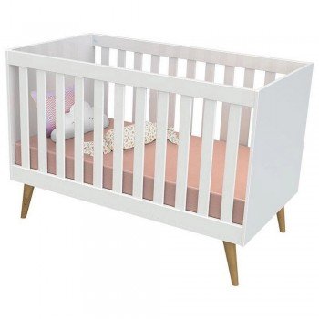 Berço Mini Cama Ludmila Branco Fosco/ Bétula